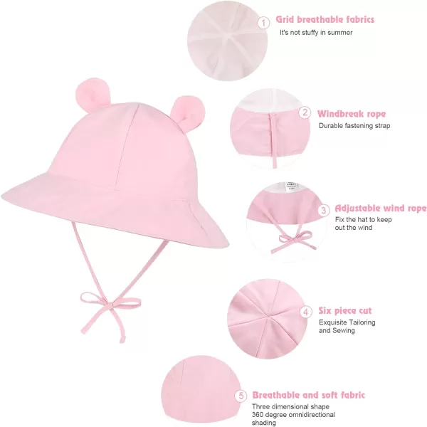 Zando Baby Toddler Sun Bucket Hats Wide Brim Beach Hats Infants Girls Cap Sun Protection Summer Kid Hat
