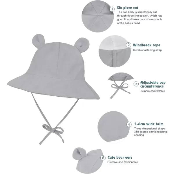 Zando Baby Toddler Sun Bucket Hats Wide Brim Beach Hats Infants Girls Cap Sun Protection Summer Kid Hat