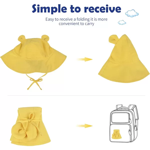 Zando Baby Toddler Sun Bucket Hats Wide Brim Beach Hats Infants Girls Cap Sun Protection Summer Kid Hat