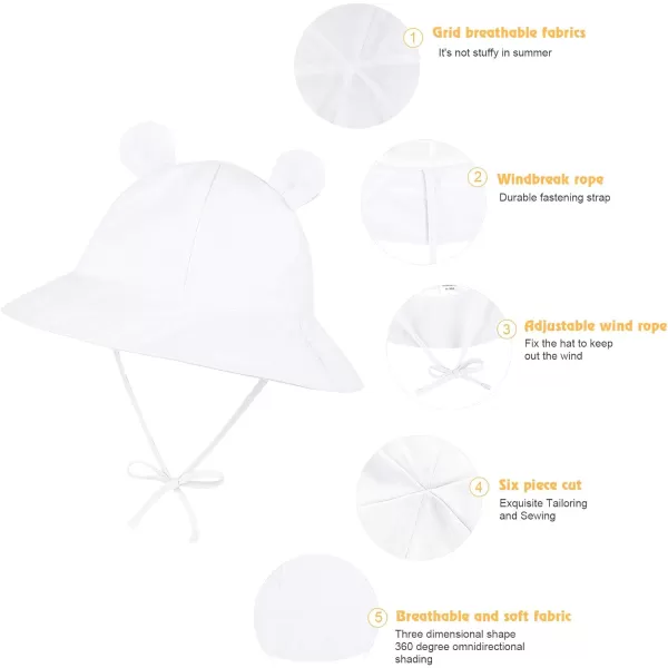 Zando Baby Toddler Sun Bucket Hats Wide Brim Beach Hats Infants Girls Cap Sun Protection Summer Kid Hat