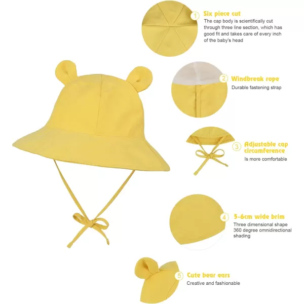 Zando Baby Toddler Sun Bucket Hats Wide Brim Beach Hats Infants Girls Cap Sun Protection Summer Kid Hat