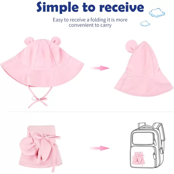 Zando Baby Toddler Sun Bucket Hats Wide Brim Beach Hats Infants Girls Cap Sun Protection Summer Kid Hat