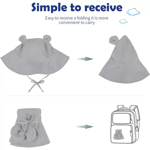 Zando Baby Toddler Sun Bucket Hats Wide Brim Beach Hats Infants Girls Cap Sun Protection Summer Kid Hat