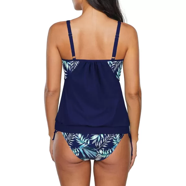 Zando Bathing Suit for Women Tankini Swimsuit for Women Crewneck Two Piece Bathing Suit Tummy Control Tankini Top with Shorts