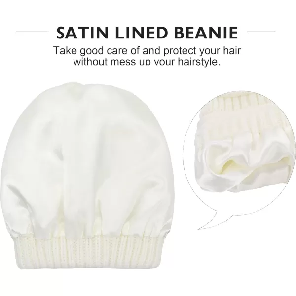 Zando Beanies Women Satin Lined Beanie for Women Warm Winter Hats for Women Thick Knit Beanies for Winter