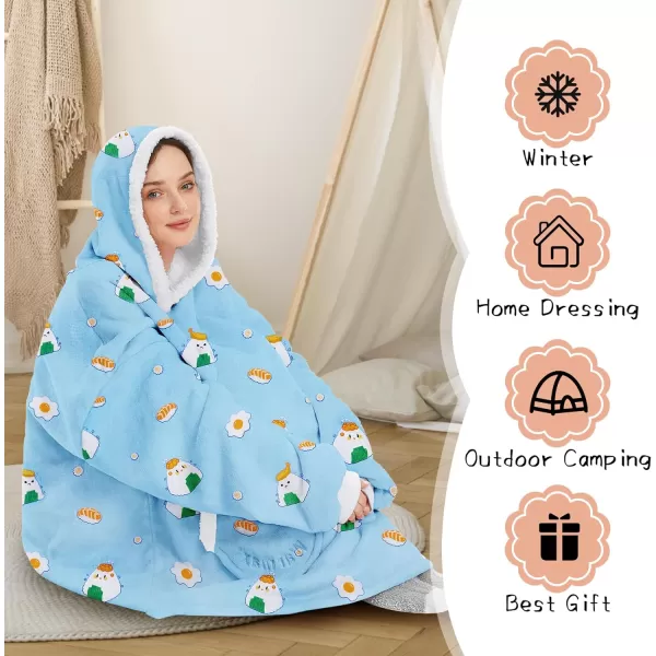 Zando Blanket Hoodie 2024 Wearable Blanket Kids and Adult Gift Comfy Blanket Hoodie Oversized Sweatshirt Sherpa Fleece