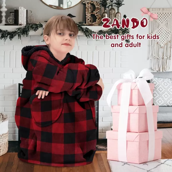 Zando Blanket Hoodie 2024 Wearable Blanket Kids and Adult Gift Comfy Blanket Hoodie Oversized Sweatshirt Sherpa Fleece