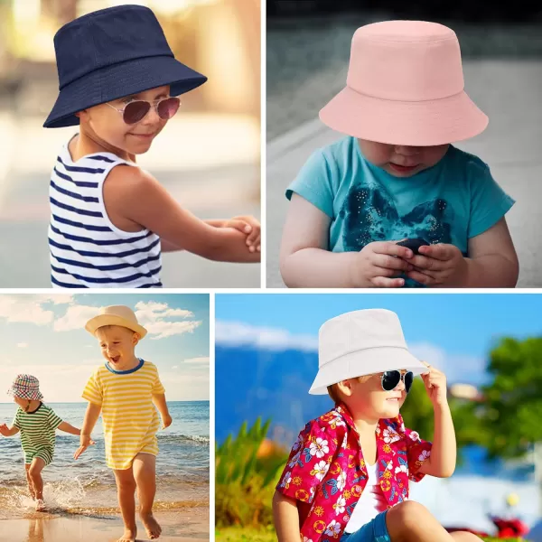 Zando Bucket Hats for Kids Cotton Bucket Hat for Girls Boys Sun Protection Bucket Hats Lightweight Packable Beach Sun Hat