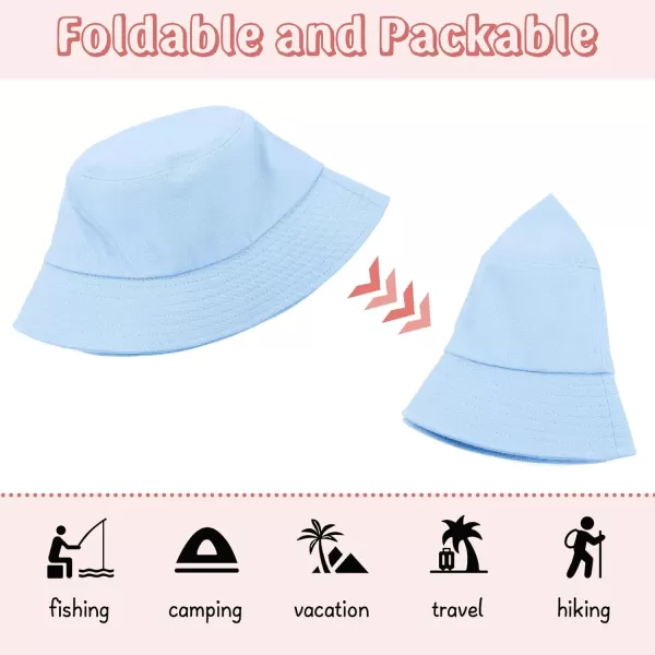 Zando Bucket Hats for Kids Cotton Bucket Hat for Girls Boys Sun Protection Bucket Hats Lightweight Packable Beach Sun Hat