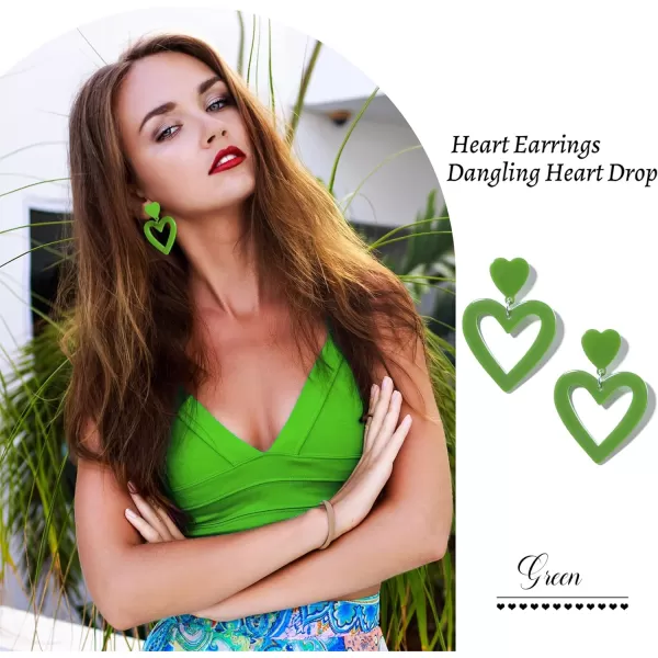 Zando Double Heart Earrings Dangle Statement Earrings for Women 80s Jewelry Accessory Party Valentine Mother's Day Gift