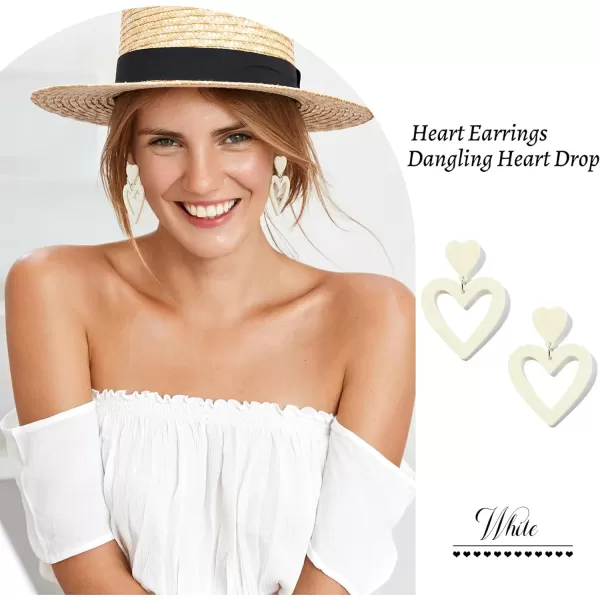 Zando Double Heart Earrings Dangle Statement Earrings for Women 80s Jewelry Accessory Party Valentine Mother's Day Gift