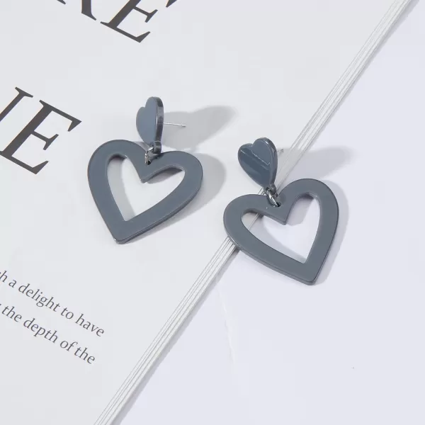 Zando Double Heart Earrings Dangle Statement Earrings for Women 80s Jewelry Accessory Party Valentine Mother's Day Gift