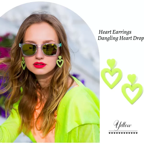 Zando Double Heart Earrings Dangle Statement Earrings for Women 80s Jewelry Accessory Party Valentine Mother's Day Gift