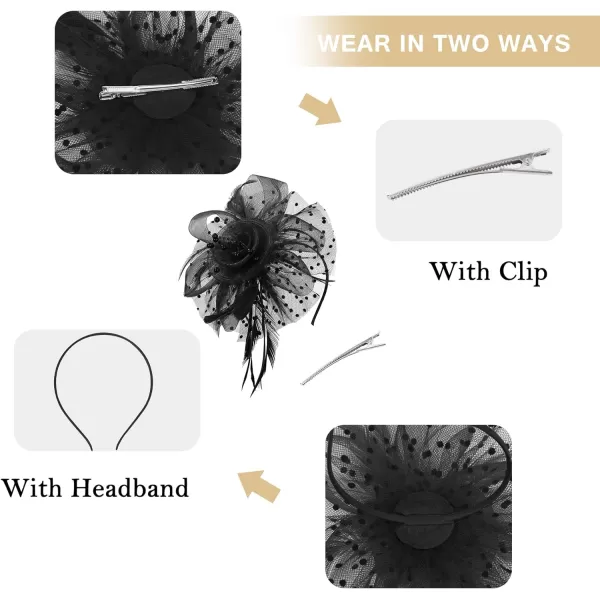 Zando Fascinators for Women Tea Party Hat Kentucky Derby Hats Flower Mesh Feathers Headband Headwear Hair Clip for Girls