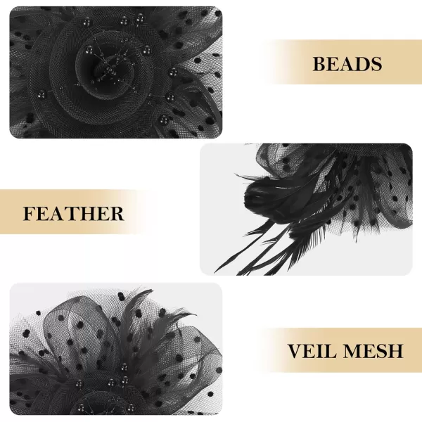 Zando Fascinators for Women Tea Party Hat Kentucky Derby Hats Flower Mesh Feathers Headband Headwear Hair Clip for Girls