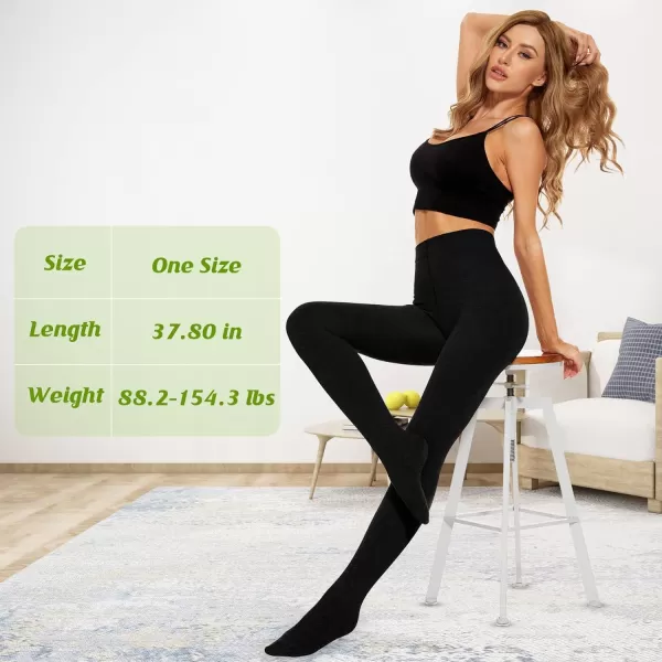 Zando Fleece Lined Tights Winter Warm Soft Tights for Women Opaque High Waist Elastic Leggings Thick Thermal Pantyhose