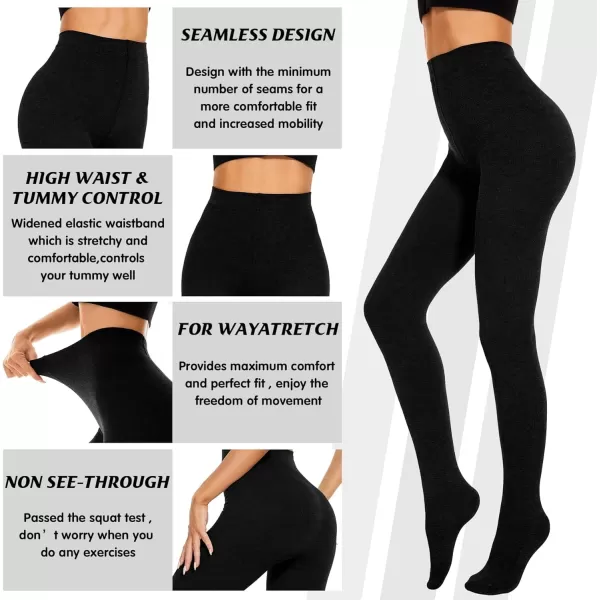 Zando Fleece Lined Tights Winter Warm Soft Tights for Women Opaque High Waist Elastic Leggings Thick Thermal Pantyhose