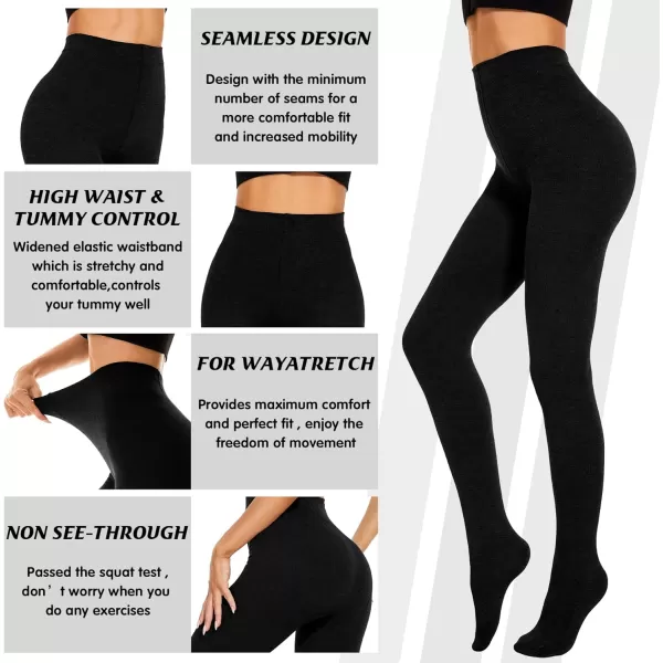 Zando Fleece Lined Tights Winter Warm Soft Tights for Women Opaque High Waist Elastic Leggings Thick Thermal Pantyhose