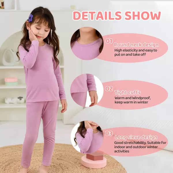 Zando Girls Thermal Underwear Set for Kids Base Layer for Toddler Boys Girls Soft Winter Long Johns Toddler Thermals