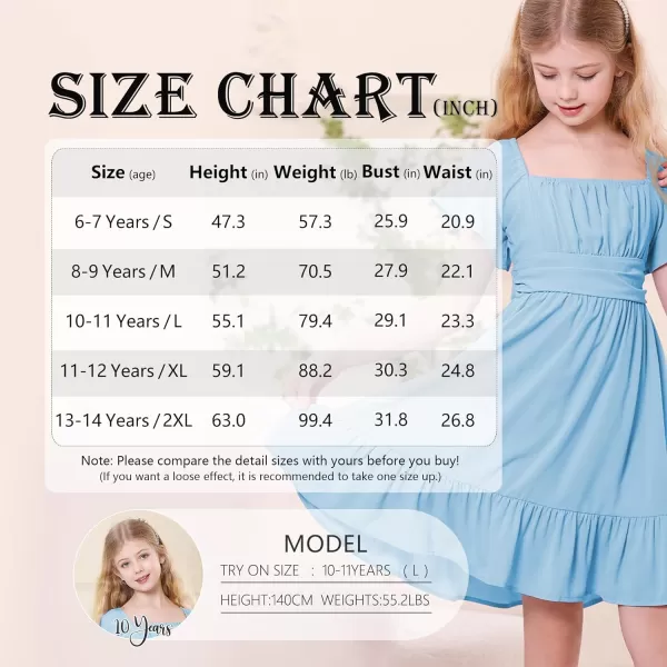 Zando Grils Dress 2024 Tie Back Dress for Grils Ruffle Short Sleeve Dresses A-Line Party Dress Off Shoulder Dress 6-16 Years