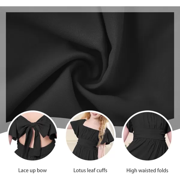 Zando Grils Dress 2024 Tie Back Dress for Grils Ruffle Short Sleeve Dresses A-Line Party Dress Off Shoulder Dress 6-16 Years