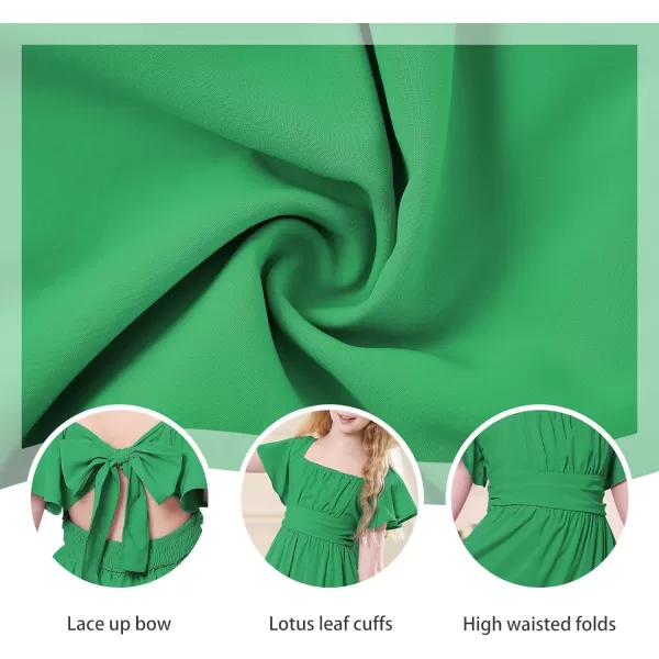 Zando Grils Dress 2024 Tie Back Dress for Grils Ruffle Short Sleeve Dresses A-Line Party Dress Off Shoulder Dress 6-16 Years