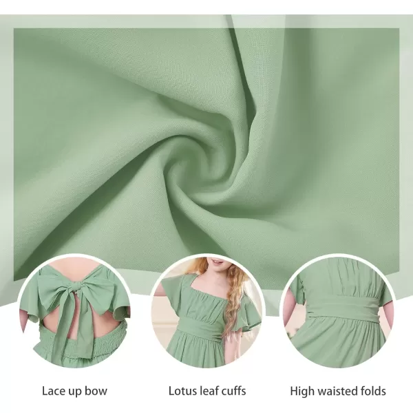 Zando Grils Dress 2024 Tie Back Dress for Grils Ruffle Short Sleeve Dresses A-Line Party Dress Off Shoulder Dress 6-16 Years