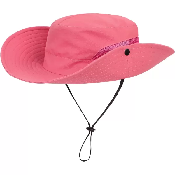 Zando Kids Bucket Hat Girls Sun Hat with Ponytail Hole UPF 50 Outdoor Hat Wide Brim Beach Summer Cap for Kids Ags 4-12