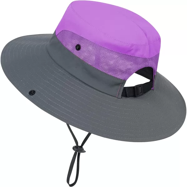 Zando Kids Bucket Hat Girls Sun Hat with Ponytail Hole UPF 50 Outdoor Hat Wide Brim Beach Summer Cap for Kids Ags 4-12