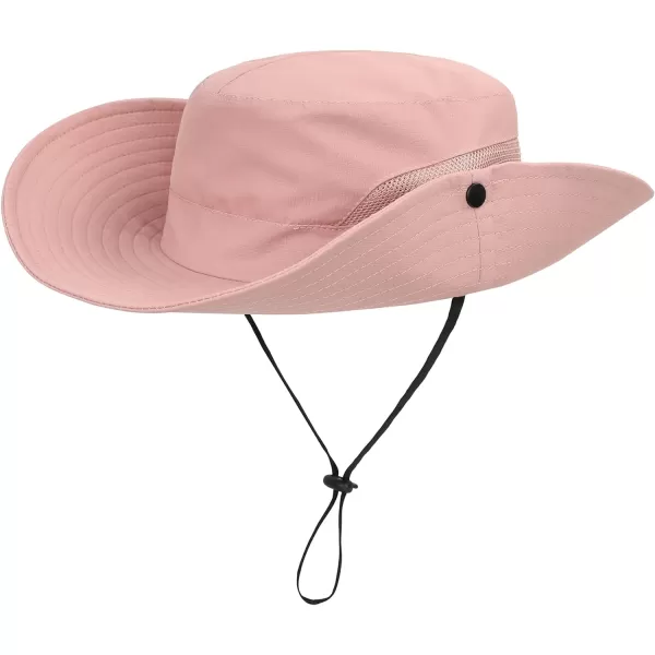 Zando Kids Bucket Hat Girls Sun Hat with Ponytail Hole UPF 50 Outdoor Hat Wide Brim Beach Summer Cap for Kids Ags 4-12