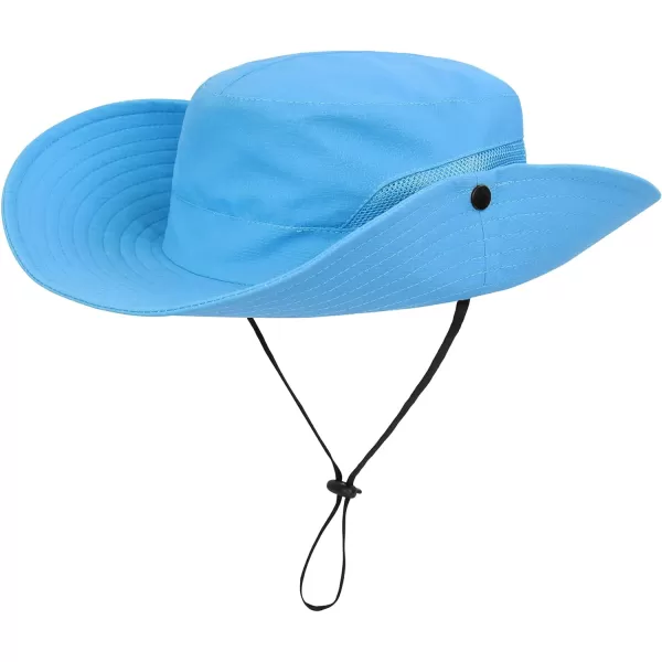Zando Kids Bucket Hat Girls Sun Hat with Ponytail Hole UPF 50 Outdoor Hat Wide Brim Beach Summer Cap for Kids Ags 4-12