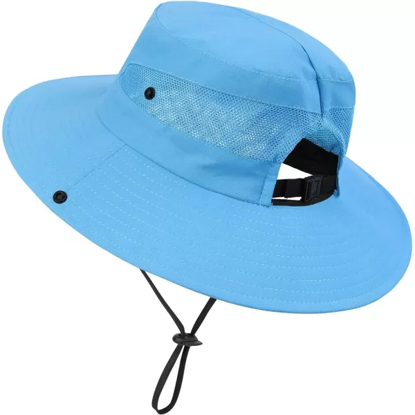 Zando Kids Bucket Hat Girls Sun Hat with Ponytail Hole UPF 50 Outdoor Hat Wide Brim Beach Summer Cap for Kids Ags 4-12
