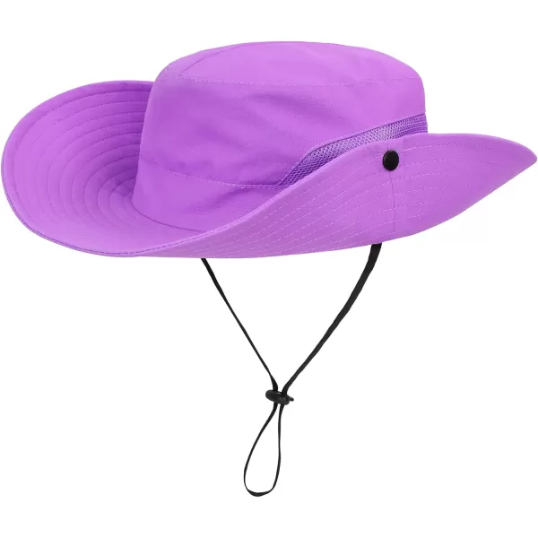 Zando Kids Bucket Hat Girls Sun Hat with Ponytail Hole UPF 50 Outdoor Hat Wide Brim Beach Summer Cap for Kids Ags 4-12