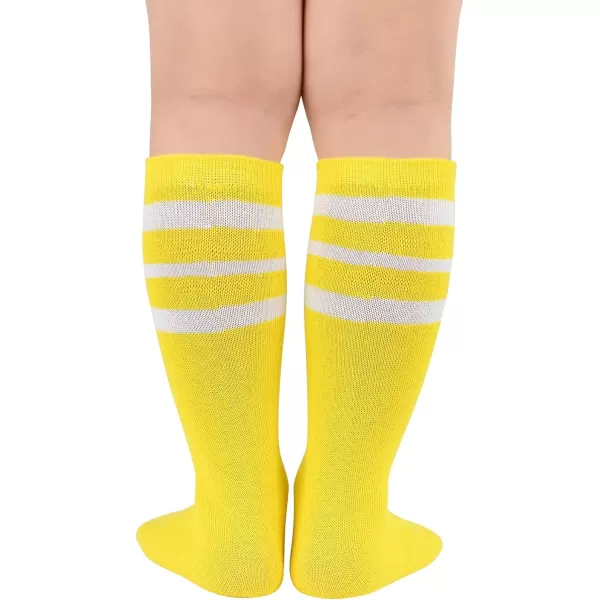 Zando Kids Child Cotton Three Stripes Sport Soccer Team Socks Uniform Tube Cute Knee High Stocking for Boys Girls
