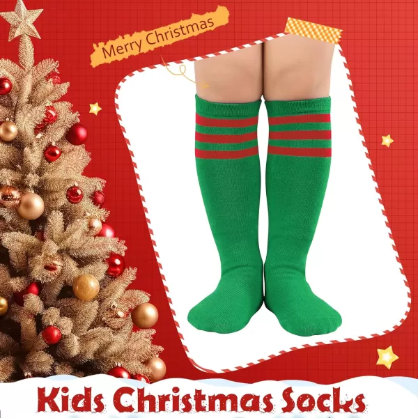 Zando Kids Child Cotton Three Stripes Sport Soccer Team Socks Uniform Tube Cute Knee High Stocking for Boys Girls