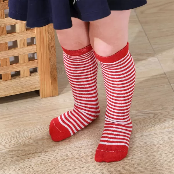 Zando Kids Child Cotton Three Stripes Sport Soccer Team Socks Uniform Tube Cute Knee High Stocking for Boys Girls