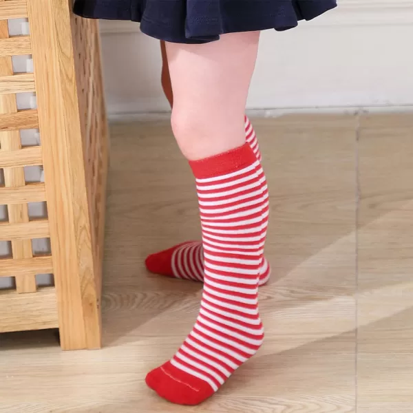 Zando Kids Child Cotton Three Stripes Sport Soccer Team Socks Uniform Tube Cute Knee High Stocking for Boys Girls