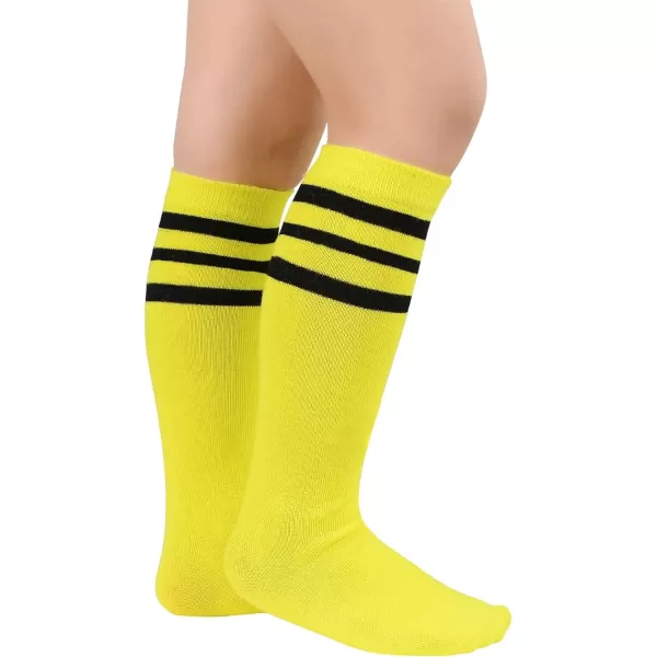 Zando Kids Child Cotton Three Stripes Sport Soccer Team Socks Uniform Tube Cute Knee High Stocking for Boys Girls