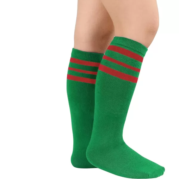 Zando Kids Child Cotton Three Stripes Sport Soccer Team Socks Uniform Tube Cute Knee High Stocking for Boys Girls