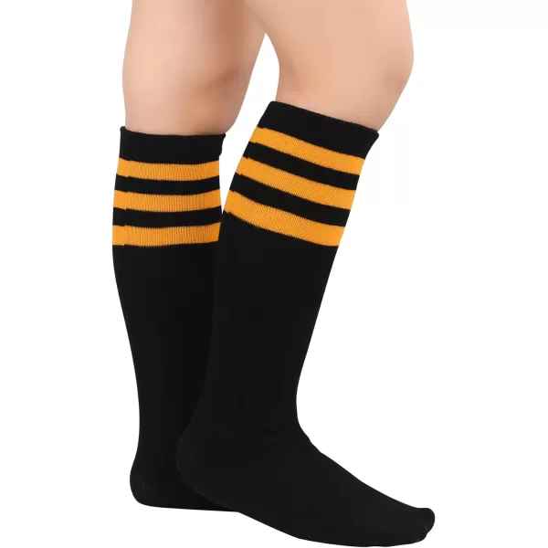 Zando Kids Child Cotton Three Stripes Sport Soccer Team Socks Uniform Tube Cute Knee High Stocking for Boys Girls