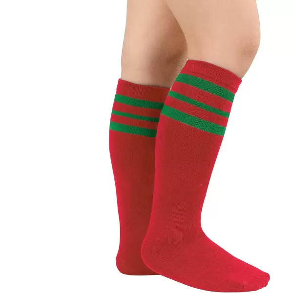 Zando Kids Child Cotton Three Stripes Sport Soccer Team Socks Uniform Tube Cute Knee High Stocking for Boys Girls