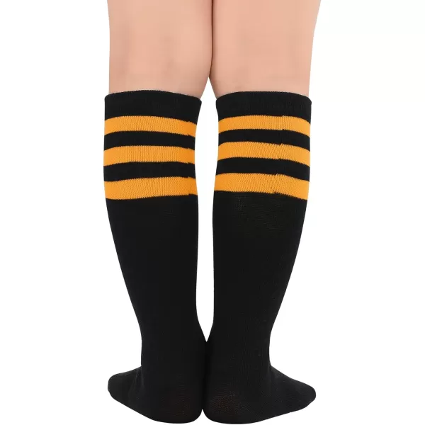 Zando Kids Child Cotton Three Stripes Sport Soccer Team Socks Uniform Tube Cute Knee High Stocking for Boys Girls