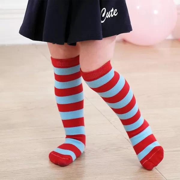 Zando Kids Child Cotton Three Stripes Sport Soccer Team Socks Uniform Tube Cute Knee High Stocking for Boys Girls