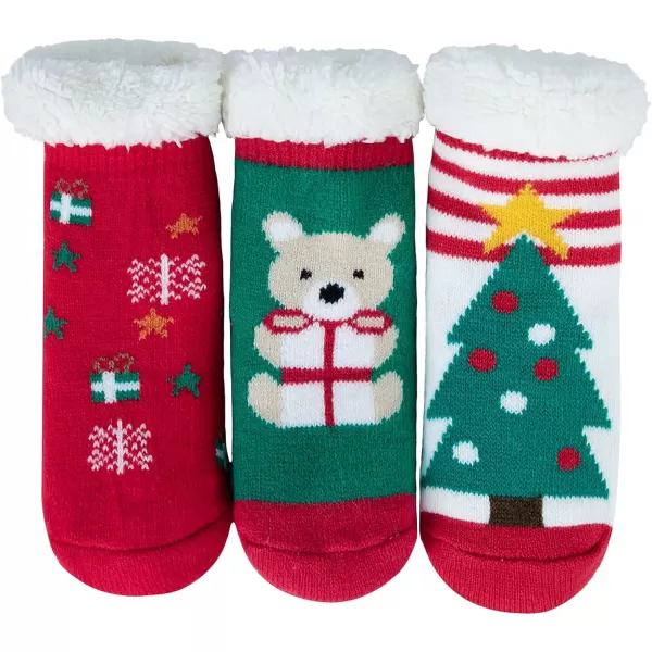 Zando Kids Christmas Fuzzy Socks Girls Boys Thermal Thick Socks Soft Fluffy Socks Toddler Cozy Socks