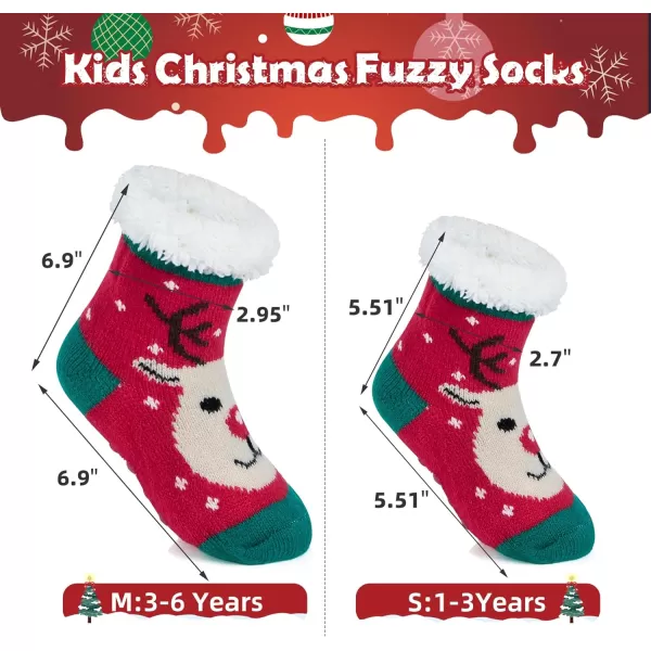 Zando Kids Christmas Fuzzy Socks Girls Boys Thermal Thick Socks Soft Fluffy Socks Toddler Cozy Socks