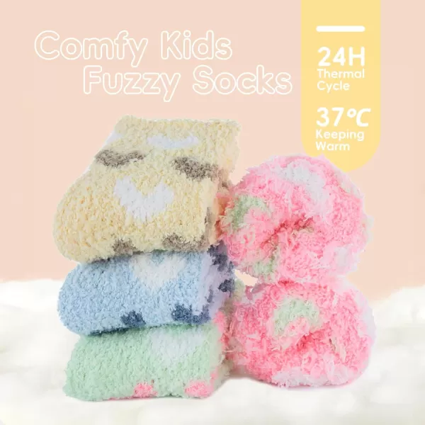 Zando Kids Fuzzy Socks Soft Christmas Slipper Socks for Kids Warm Winter Socks Comfy Fluffy Socks for Girls