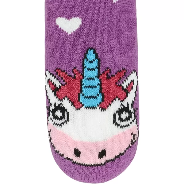 Zando Kids Girls Boys Slipper Socks Christmas Warm Fleece Fuzzy Socks Non-Skid Children Animal Thick Grip Fluffy Socks