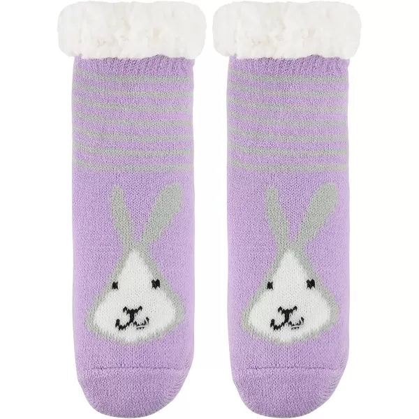 Zando Kids Girls Boys Slipper Socks Christmas Warm Fleece Fuzzy Socks Non-Skid Children Animal Thick Grip Fluffy Socks