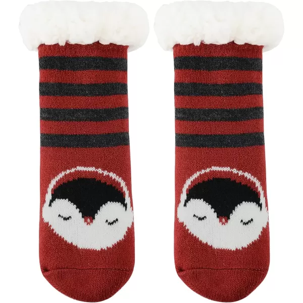 Zando Kids Girls Boys Slipper Socks Christmas Warm Fleece Fuzzy Socks Non-Skid Children Animal Thick Grip Fluffy Socks