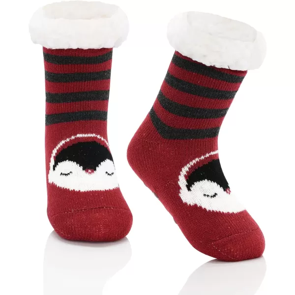 Zando Kids Girls Boys Slipper Socks Christmas Warm Fleece Fuzzy Socks Non-Skid Children Animal Thick Grip Fluffy Socks